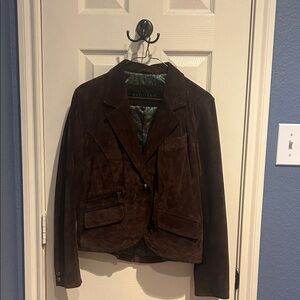 Saguaro Women's Dark Brown Suede Blazer